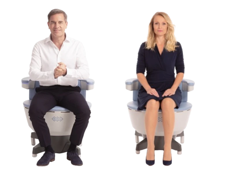 Mann und Frau bei EMSELLA Beckenbodentherapie - nicht-invasive Behandlung bei Inkontinenz für beide Geschlechter