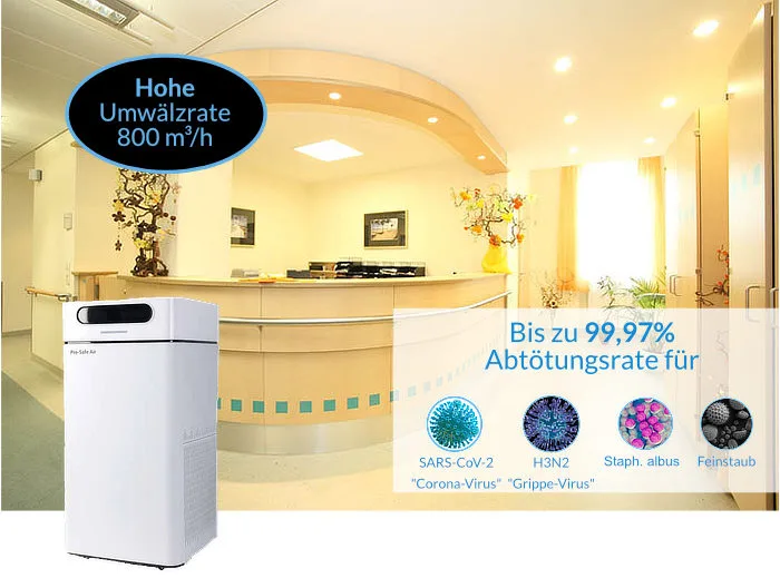 Hohe Abtötungsrate für SARS-oV-2 und andere Keime.